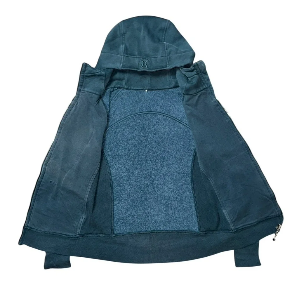 Lululemon Jacket Women 8 Scuba Hood Pocket Zip Up Coat‎ Logo Cruise Run Gym Core